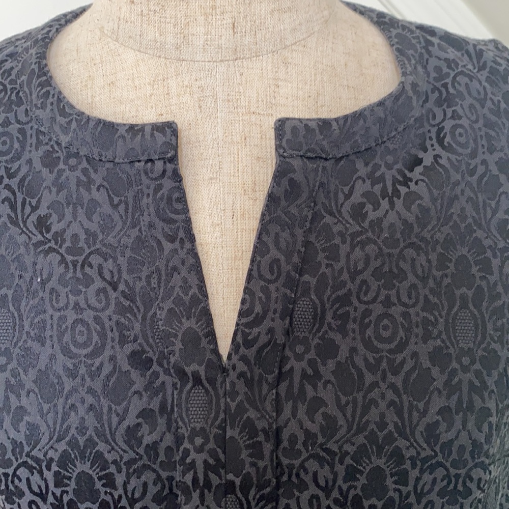 NWOT! Banana Republic Monogram Black Peplum Top - Picture 2 of 7